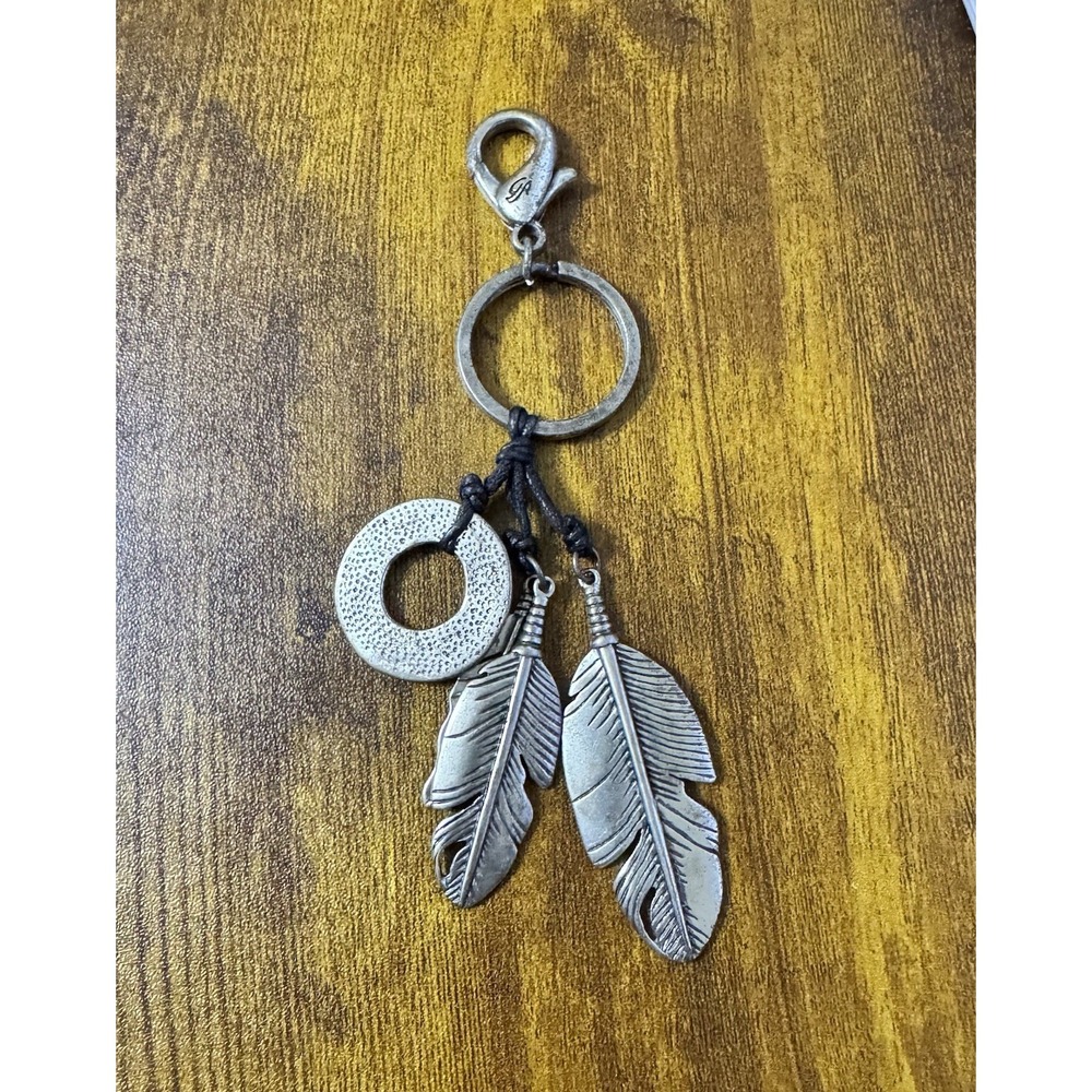 American Eagle Keychain‎ Y2K Feather Charm Boho Western Silver Tone Clip